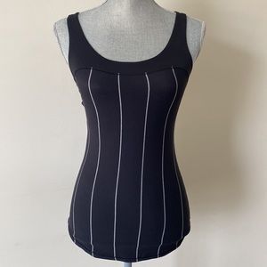 Lululemon Yoga Athletic Tank Striped Black & Gray Size S